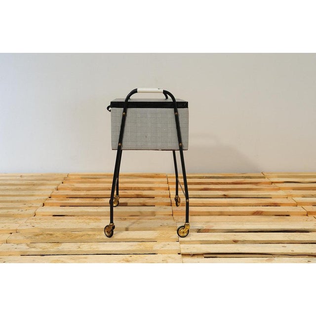 German Sewing Table on Wheels, 1970s For Sale - Image 3 of 15