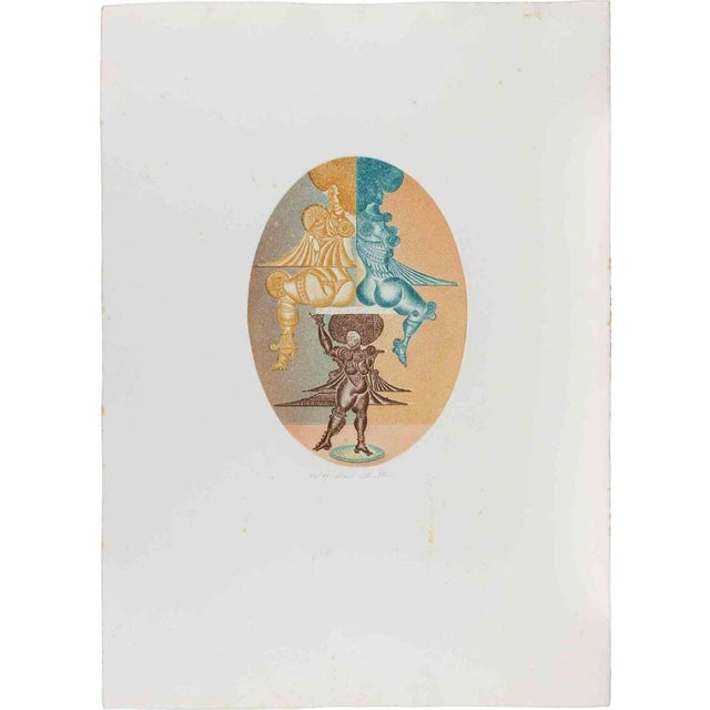 Pasquale Basile, Ménage à Trois, Screen Print, 1982 For Sale - Image 3 of 3