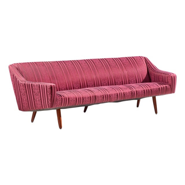Georg Thams Mid Century Danish Teak Curved Sofa For Sale