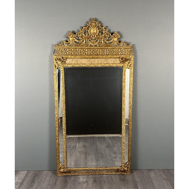 Large Antique 19th Century Mirror in Gilt Metal For Sale - Image 13 of 13