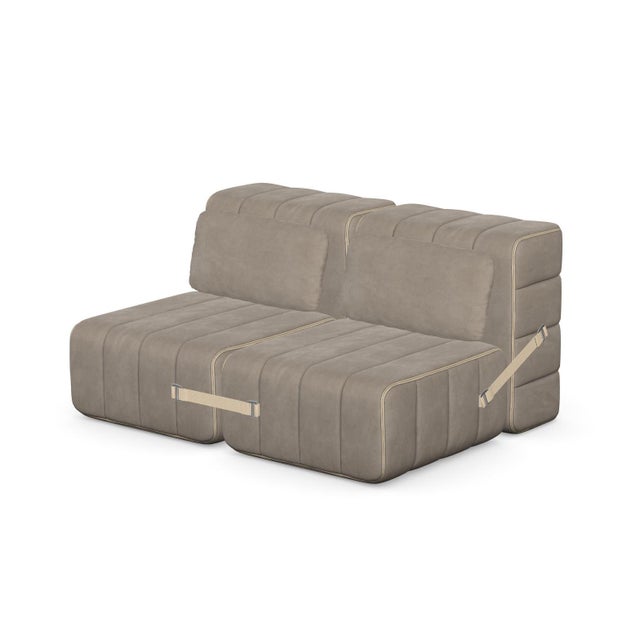 Metal Curt Modular 2-Seater Sofa in Barcelona Velvet Fabric from Ambivalenz, Set of 4 For Sale - Image 7 of 9