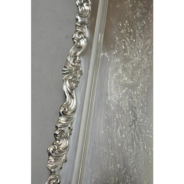Vintage Fb Rogers 1338 Victorian Silver Plated Narrow Serving Platter Bar Tray For Sale - Image 16 of 18