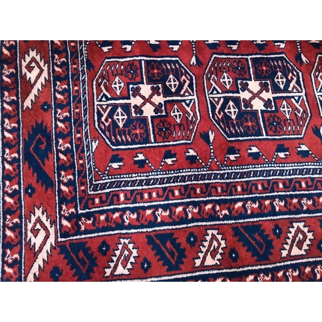 Vintage Fine Turkmen Afghan Boukhara Design Rug For Sale - Image 14 of 16