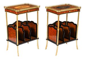 Antique French Ormolu Mounted Occasional Side Tables, 1800s, Set of 2