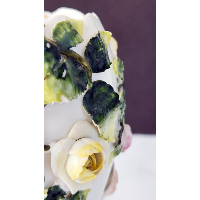 Antique Continental Porcelain Vase With Applied Roses, Art Nouveau, Circa 1900 For Sale - Image 11 of 17