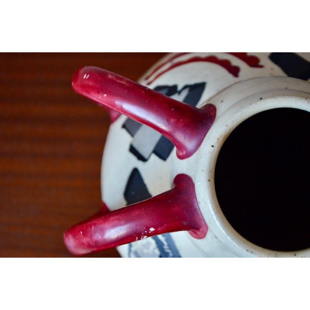 Large Art Deco Vase with Double Handles from Betzy Augeron, France, 1930s For Sale - Image 15 of 18