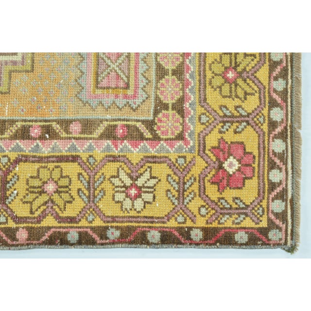Light Pink 1960s Vintage Handmade Turkish Oushak Area Rug For Sale - Image 8 of 11