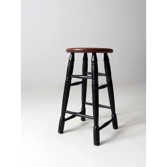 Mid 20th Century Vintage Wooden Stool For Sale - Image 5 of 12
