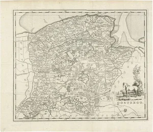 Antique Map of Oostergo by Tirion, 1785