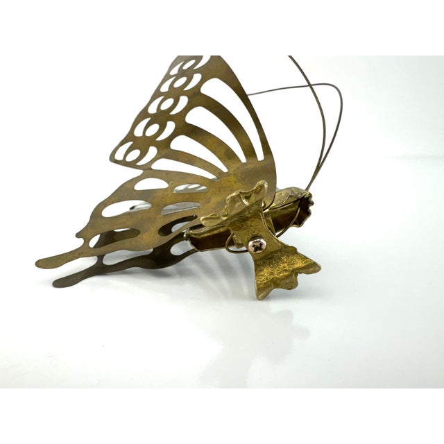 Vintage Brass Butterfly Sculpture – Mid Century Modern Accent For Sale - Image 13 of 13