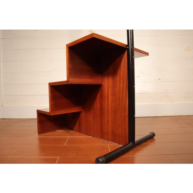 Vintage Modern Library Steps Step Ladder Mahogany Mid Century Style 70's 80's Stool For Sale - Image 10 of 10