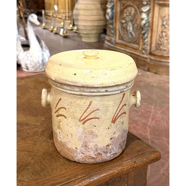 Late 19th Century 19th Century French Provence Glazed Terracotta Storage Pot With Lid For Sale - Image 5 of 8