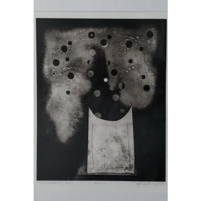 Bertil Lundberg, Bukett, Etching, 1980, Framed For Sale - Image 4 of 6