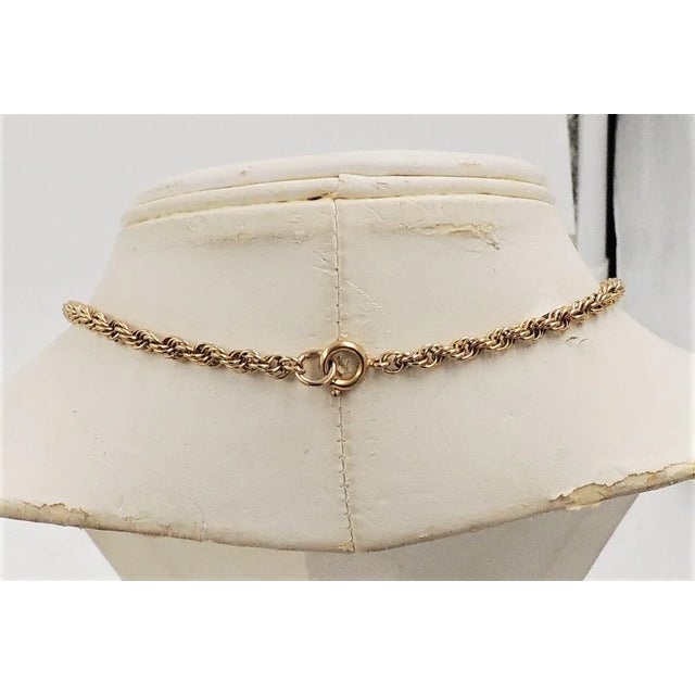 Gold Vintage 1950s Signed Napier Clear Rhinestone Pendant Necklace For Sale - Image 8 of 11