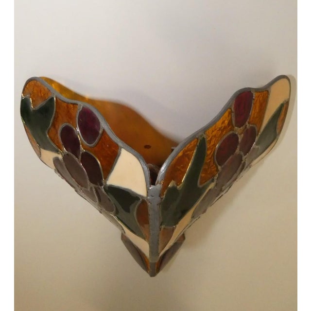 Tiffany Style Polycarbonate Wall Lights by Flair, 1990s, Set of 2 For Sale - Image 3 of 12