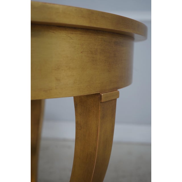 Gold Gold Painted 2 Tier 1 Drawer Empire End Table For Sale - Image 8 of 17