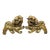 Vintage Chinoiserie Carved Wood Gold Gilt 12" Chinese Foo Dog Figures - A Pair For Sale