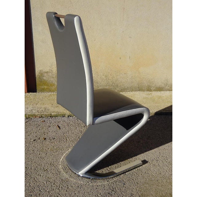 Zig Zag Chairs with Chrome Base, 2000s, Set of 3 For Sale - Image 15 of 18