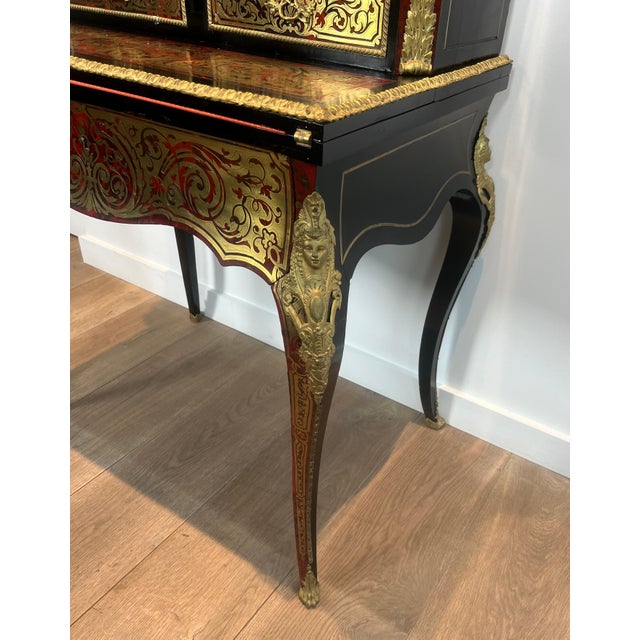 Late 19th Century Bonheur du Jour desk, literally happiness of the day in Boulle marquetry For Sale - Image 11 of 12