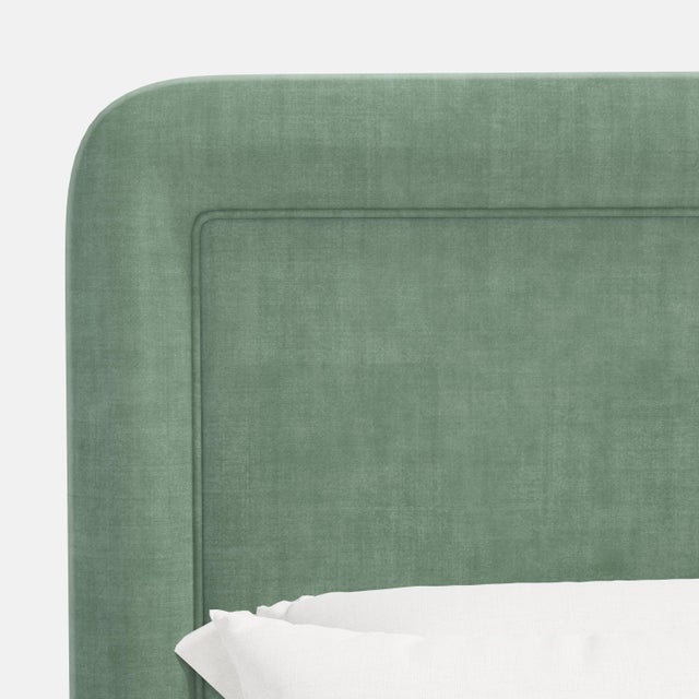 Textile Stoffer Home x Cloth & Company Marisa Platform Bed in Performance Velvet Lichen - Queen For Sale - Image 7 of 7