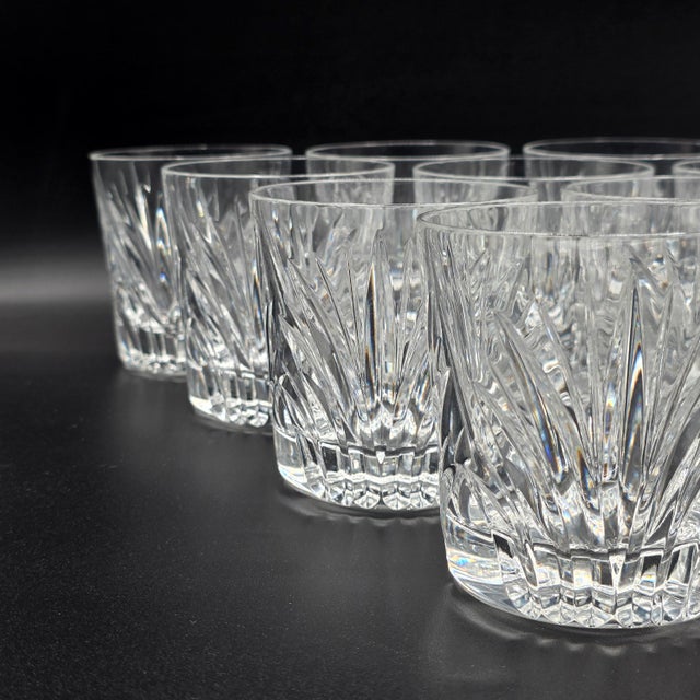 A handsome set of 11 vintage Gorham Nocturne crystal old fashioned / whiskey glasses, made in Germany. The Nocturne...