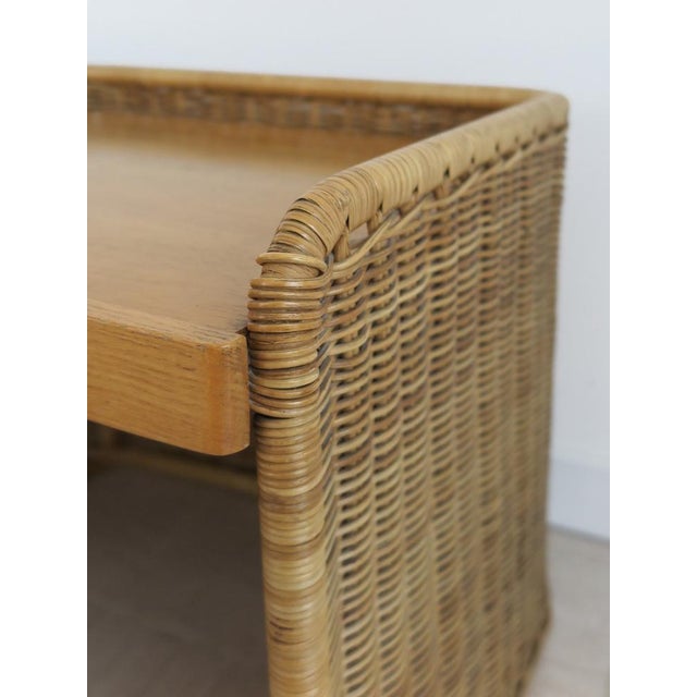 Italian Rattan Bedside Tables, 1950s, Set of 2 For Sale - Image 11 of 14