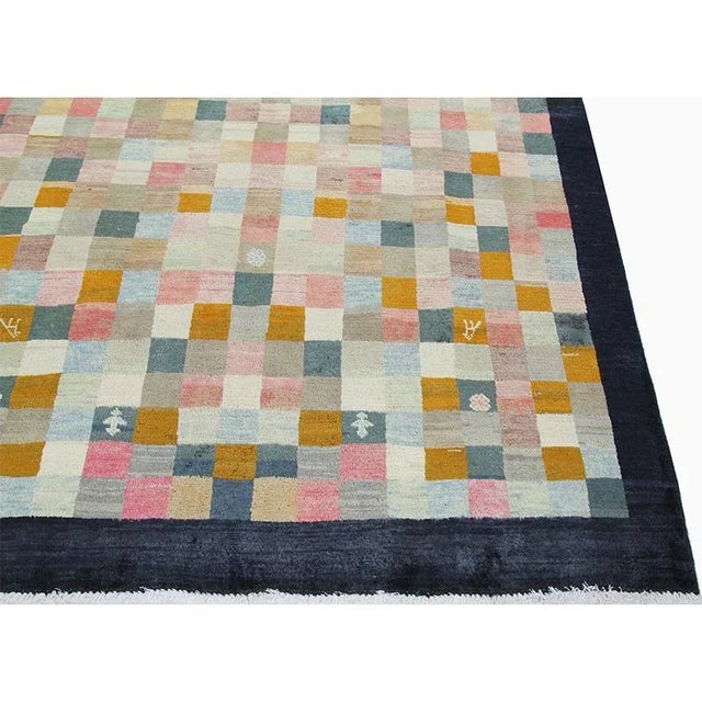 Blue 1980s Old Persian Shiraz Area Rug 5'2"×7'7" For Sale - Image 8 of 9