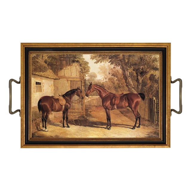 Contemporary Saddled Horses Tray For Sale