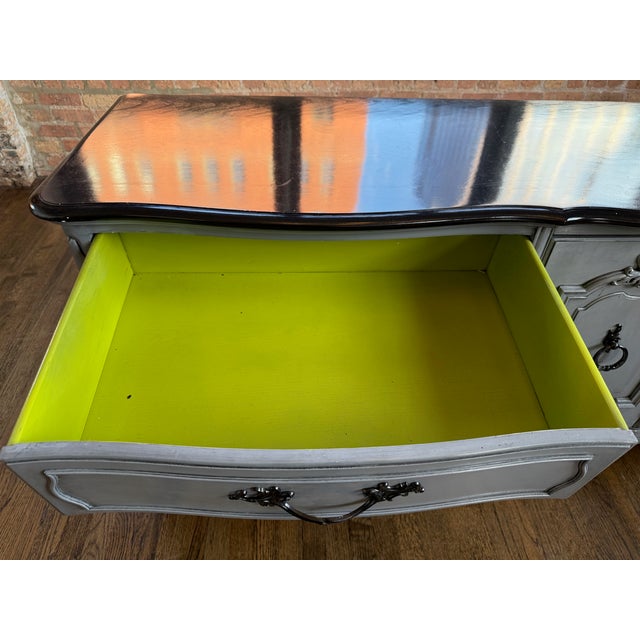 Late 20th Century Late 20th Century Refinished French Provincial 9-Drawer Dresser For Sale - Image 5 of 8