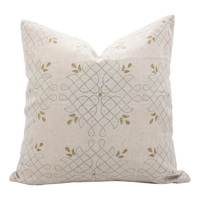 Fabdivine Handmade Block Print Throw Pillow Covers Farmhouse & Living Room Decor Size-18x18 - Alpana For Sale
