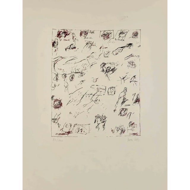 Untitled is an original colored lithograph realized by Jan Voss in the 1970s . Hand-signed by the artist on the lower...