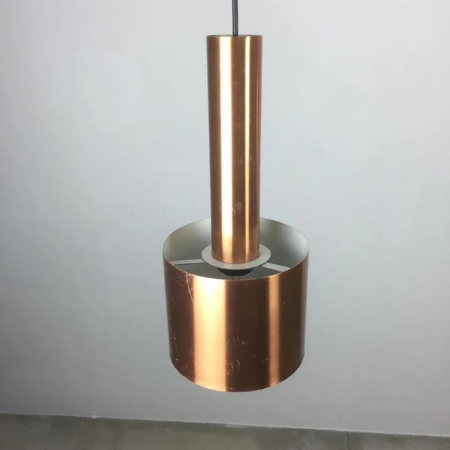 1960s Copper Club Hanging Light by Jo Hammerborg for Fog & Mørup, Denmark, 1963, Set of 2 For Sale - Image 5 of 18
