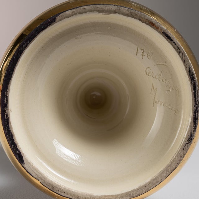 Mid 20th Century French Black Ceramic Mid-Century Modern Vallauris Amphora For Sale - Image 10 of 15