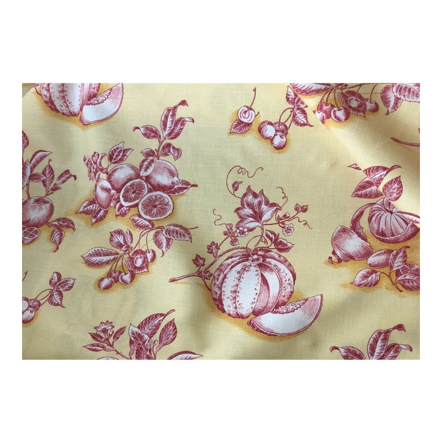 Tyler Hall French Market Exclusive Yellow Fabric With Orange Design - 1 Yard For Sale