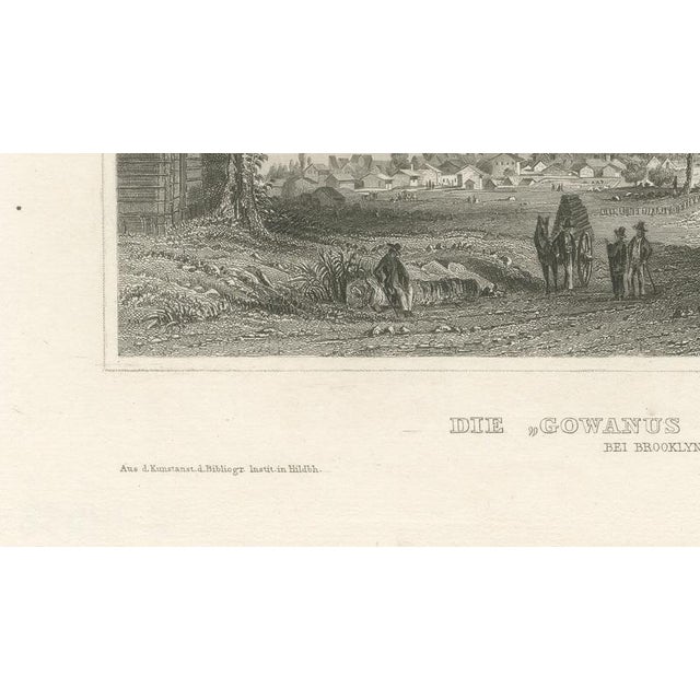 Ivory Joseph Meyer and Hermann Meyer, View of Gowanus Heights Brooklyn New York, 1850, Engraving For Sale - Image 8 of 9