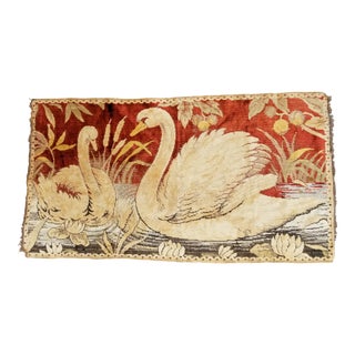 1930s Velvet Swan Table Runner For Sale