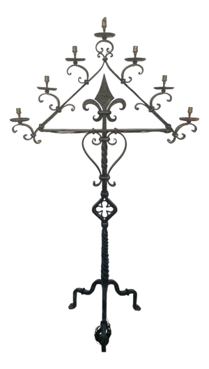 Hammered Iron Candlestick, 20th Century