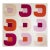 Original Painting | Orange-Red, Cream and Lavender Pink Abstract Loops, 30 X 30 In. For Sale