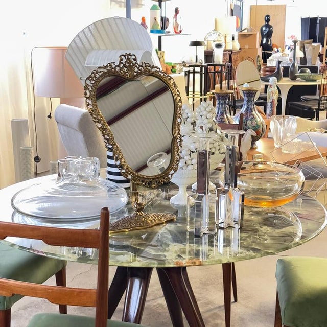 Italian Liberty Gilt Brass Table Mirror with Pierced Frame, 1900s For Sale - Image 18 of 18