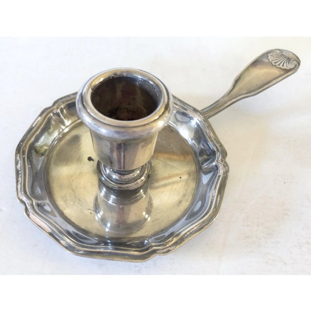 Christofle Christofle Silver Bedside Candlestick For Sale - Image 4 of 4