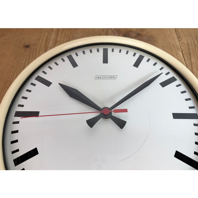 Vintage Beige School Wall Clock from Van Doorn, 1960s For Sale - Image 11 of 18