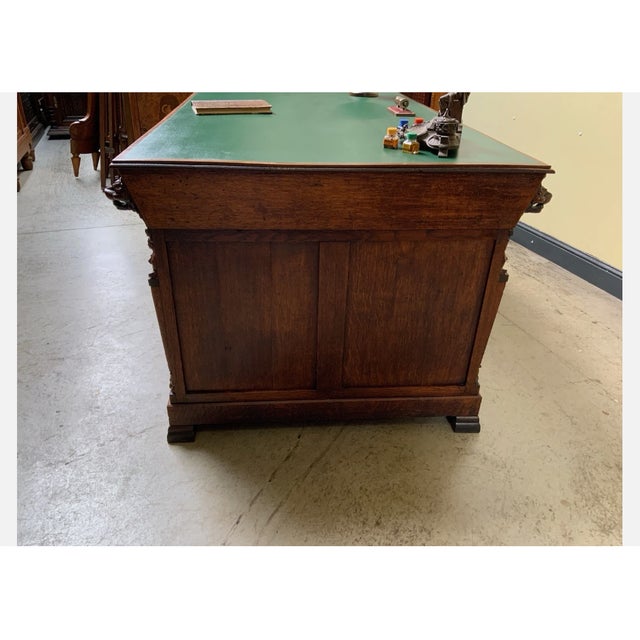 Brown Antique Gründerzeit Desk, 1880 For Sale - Image 8 of 13