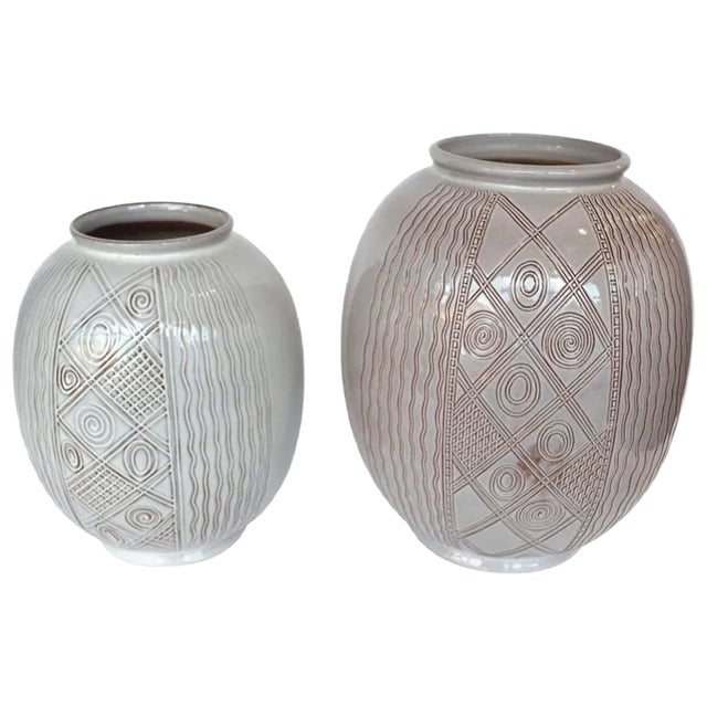 Dutch Vintage Ceramic Vases by Wim Visser for Sphinx, 1950s, Set of 2 For Sale