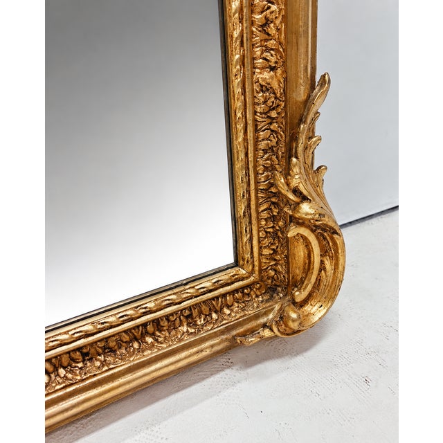 Golden Baroque Mirror with Floral Garland from Green Square For Sale - Image 10 of 11
