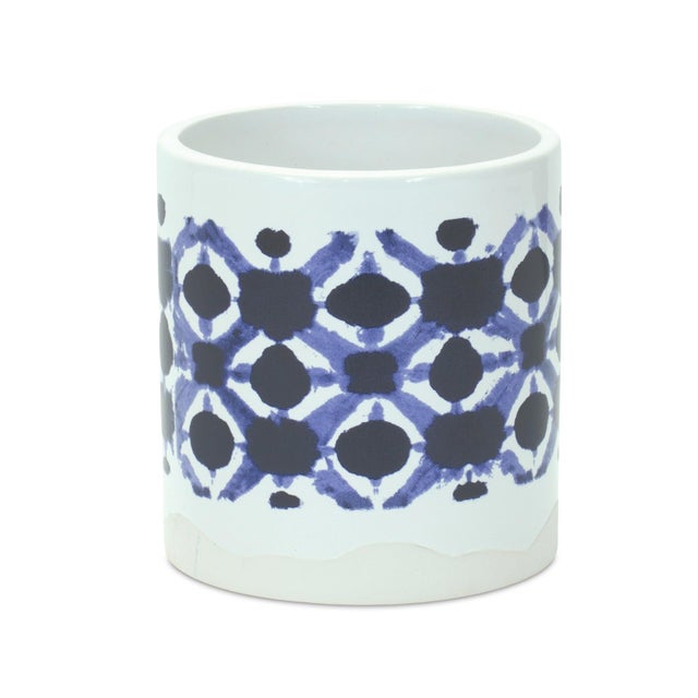 Modern Tie-Dye Print Ceramic Pot (Set of 2) For Sale - Image 3 of 3