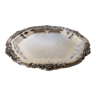 F. B. Rogers Silver Company Vintage Silver Plated Serving Platter For Sale