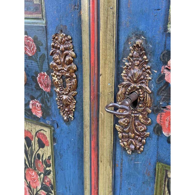 Antique Blue Painted Cupboard, 1850 For Sale - Image 14 of 18