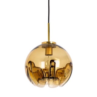 Petite Glass Pendant Light in the style of Mazzega, 1970s For Sale