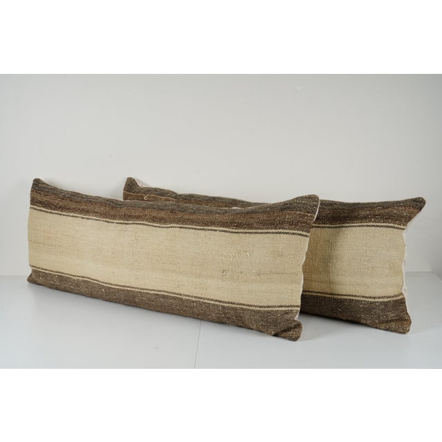 Mid-Century Modern Turkish Kilim Pillowcase - A Pair For Sale - Image 3 of 4