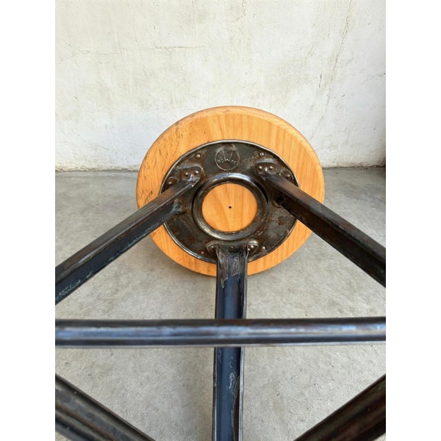 Black Industrial Work Stool from Rowac, 1930s For Sale - Image 8 of 10